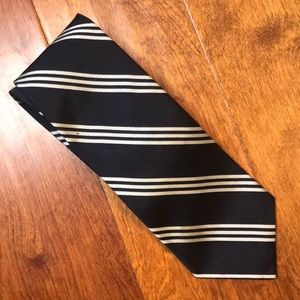 Brooks Brothers Navy blue and white silk tie